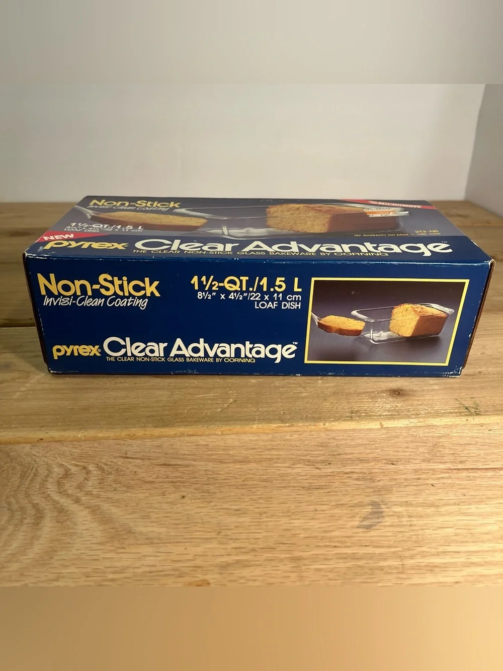 Vtg Pyrex Clear Glass Loaf Pan Non Stick Invisi-clean Coating Sealed In Box NOS